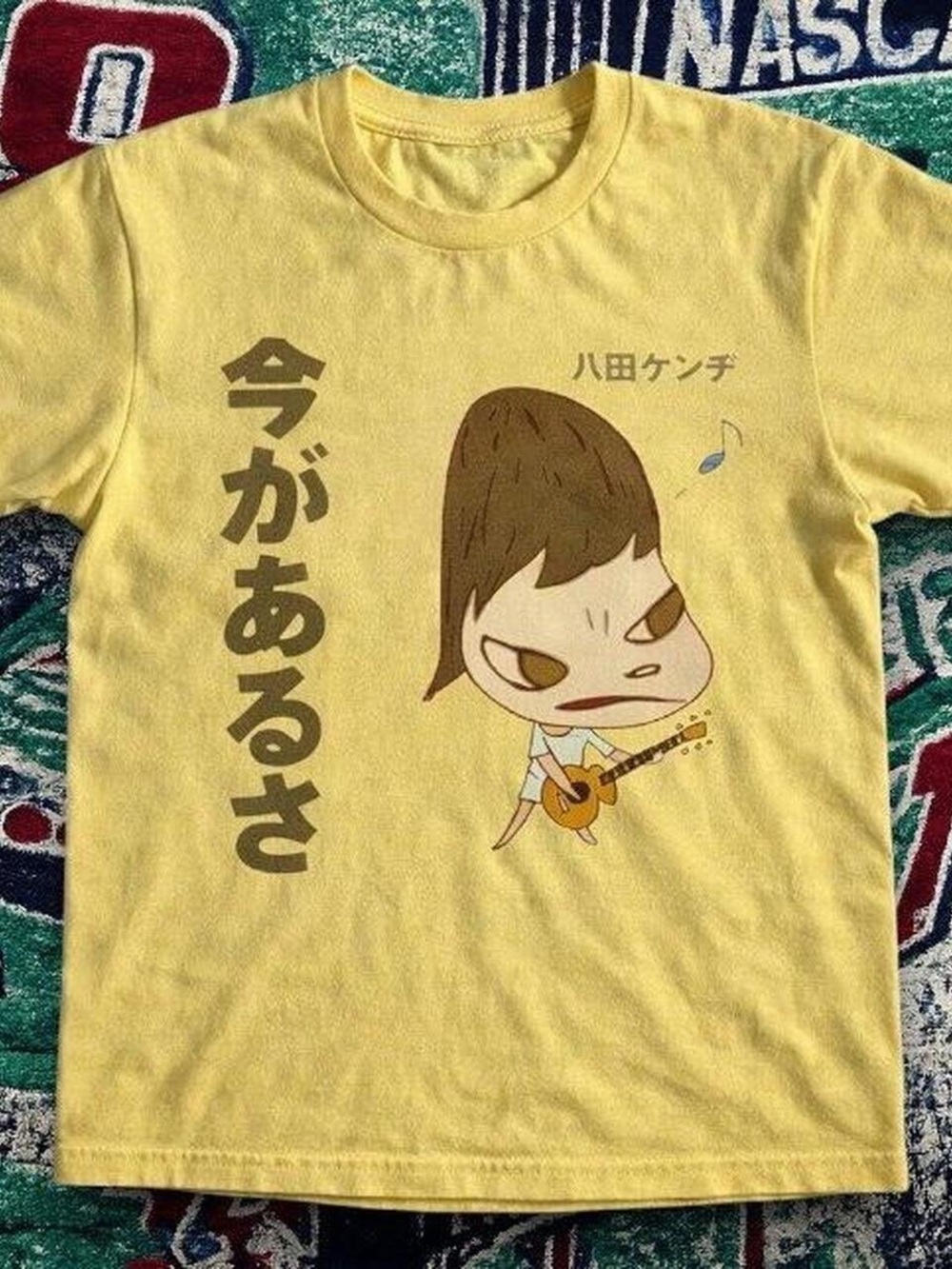 Yellow Japanese Anime Guitar Girl Graphic Tee Streetwear T-Shirt